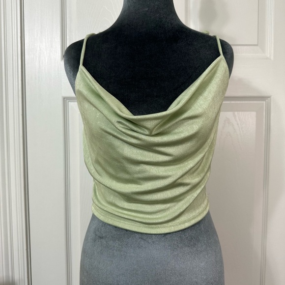Blue Blush Tops - Blue Blush Light Green Draped Camisole